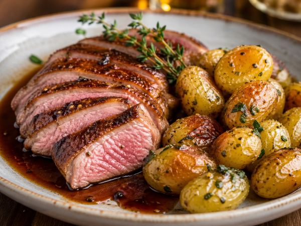 Magret de canard et pommes grenailles